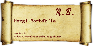 Mergl Borbála névjegykártya